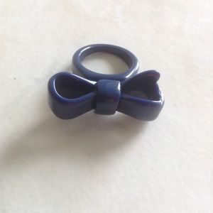 Cute Navy Bow Bow Ring